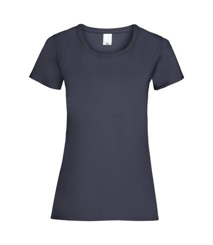 Womens/Ladies Value Fitted Short Sleeve Casual T-Shirt (Midnight Blue) - UTBC3901
