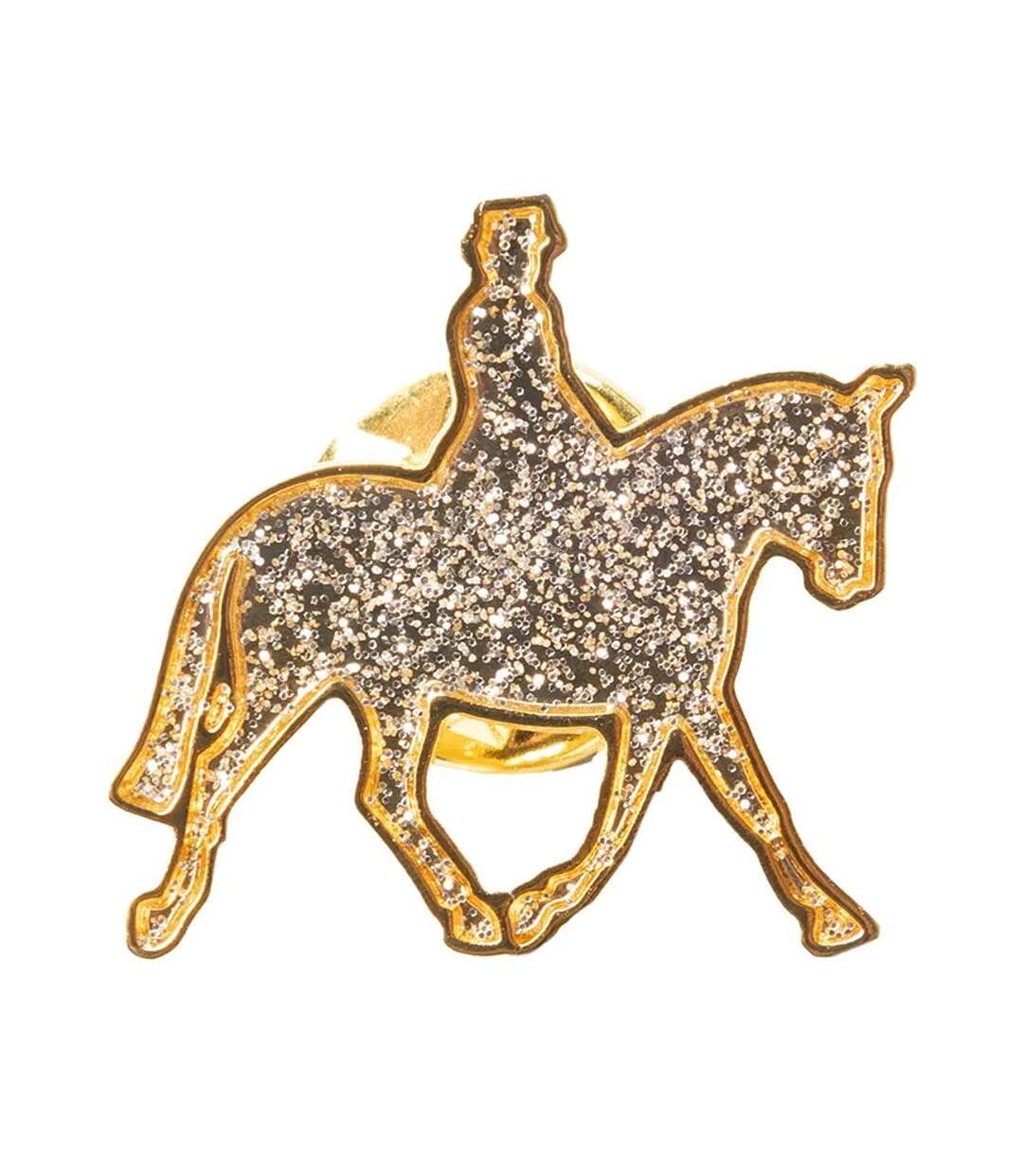 Glitz & Glam Horse Rider Tie Pin One Size Gold Silver Supreme-1