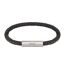 Mens Leather Braided Bracelet One Size Black Boss-1
