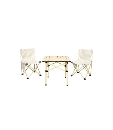 Ensemble Table & Chaise de Camping Athéna 53cm Beige