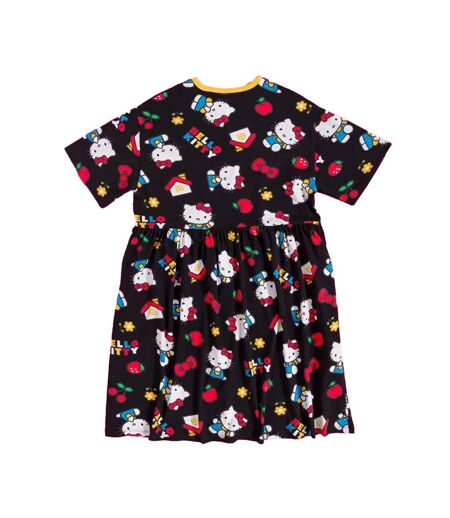 Robe Motif/style Imprimé Intégral Classic Femme Noir Hello Kitty