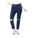 Womens/ladies ripped relaxed mom jeans indigo Dorothy Perkins