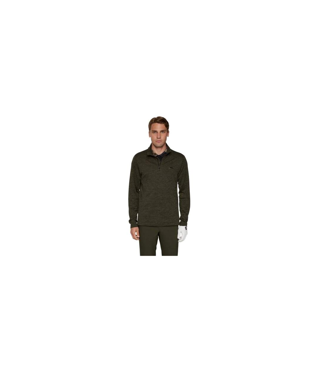 Mens Destry Zip Neck Sweatshirt Black Green J.Lindeberg-1