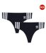 Pack Of 2  Womens/ladies Cotton Comfort Thong  Black Adidas-2