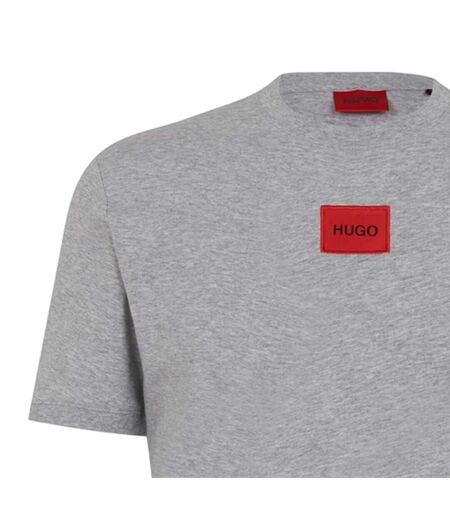 Mens Diragolino Chest Logo T-shirt Grey Hugo