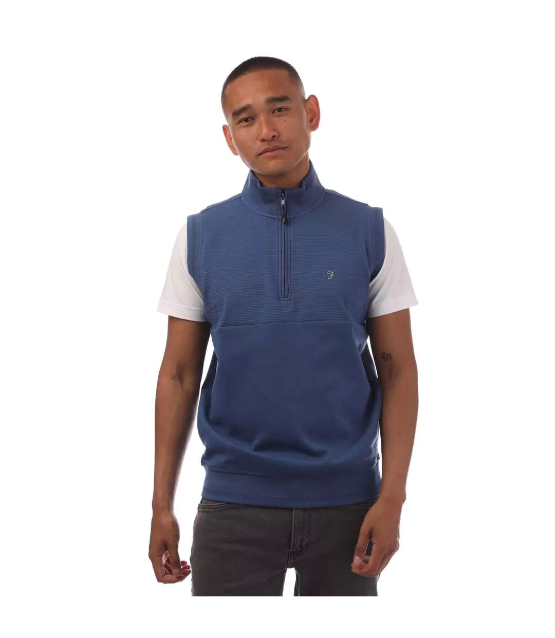 Mens Clint Gilet Royal Blue Farah-2