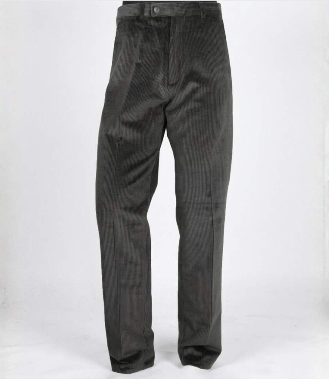 MAYFLOWER D373 — Pantalon velours extensible gris : confort stretch et taille haute-3