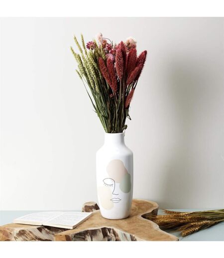 Vase Déco en Céramique Poésie 29cm Blanc