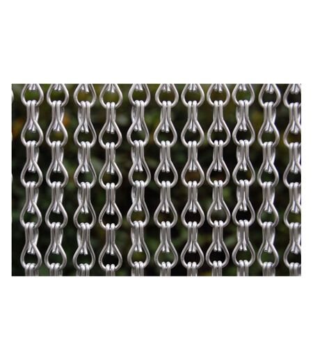 Rideau de porte en aluminium argent mat Alusax 8 90 x 210 cm
