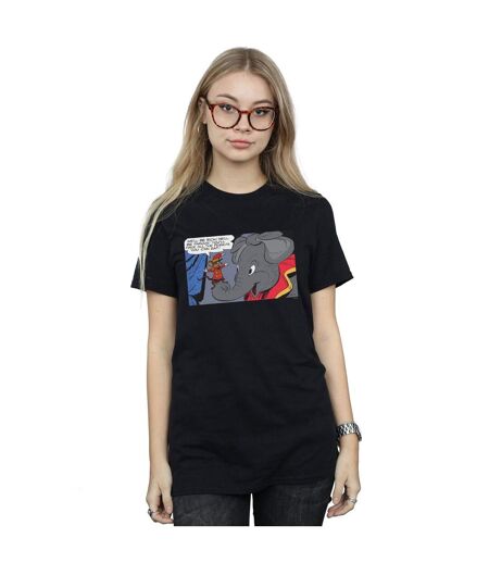 Disney Femme/Ladies Dumbo Rich And Famous Cotton Boyfriend T-Shirt (Noir) - UTBI47965
