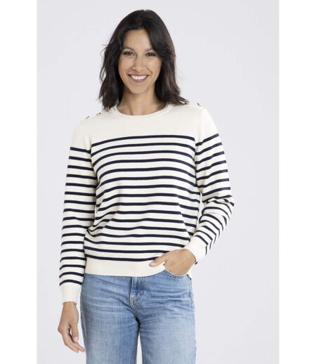Pull Voile Ecru/Marine