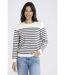 Pull Voile Ecru/Marine-1