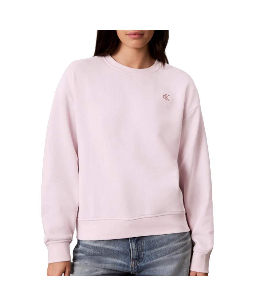 Sweat rose femme calvin klein jeans monogram-1