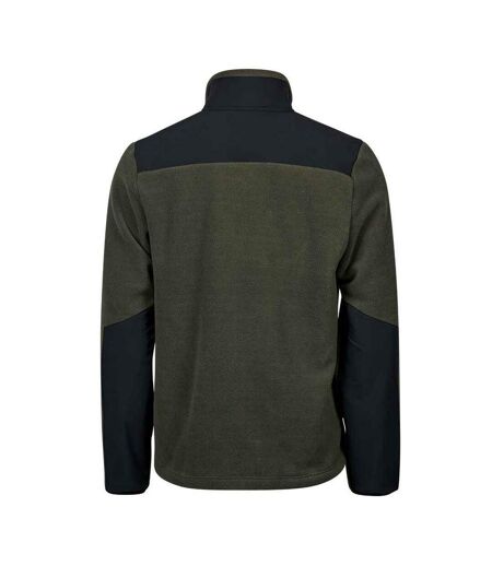 Mens Mountain Fleece Jacket Deep Green Black Tee Jays