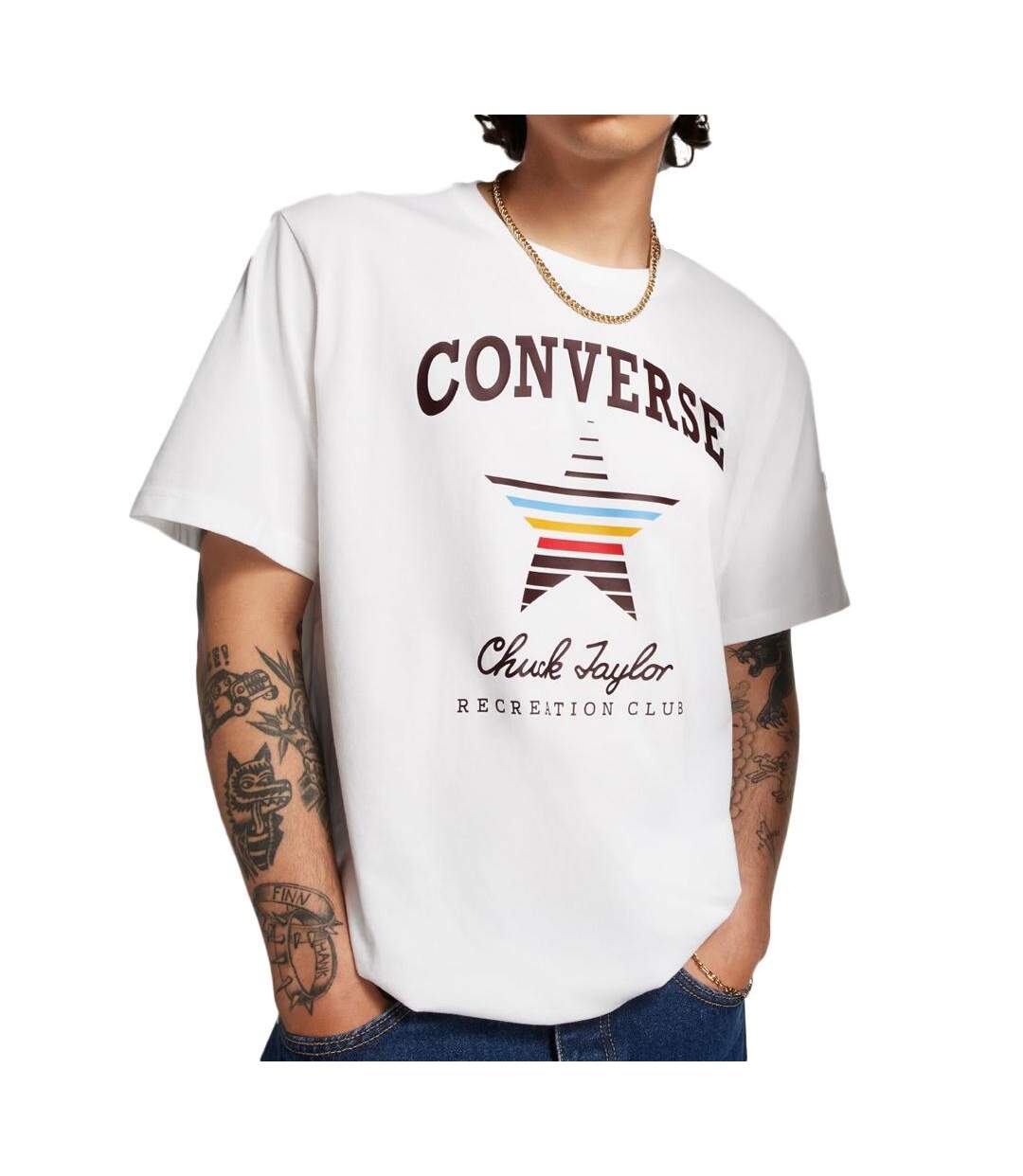 T-shirt Blanc Homme Converse Chuck Retro - L-1