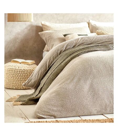 Bouclé textured duvet cover set greige Yard