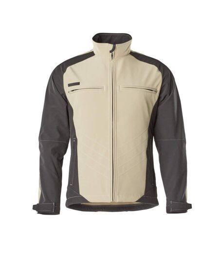 Mens Unique Dresden Soft Shell Jacket Light Khaki Black Mascot