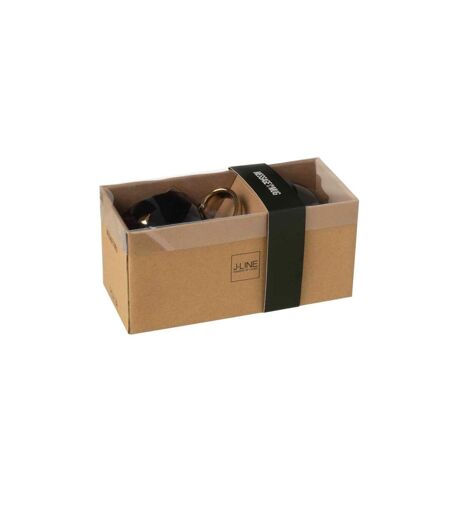 Lot de 2 Mugs en Porcelaine Chat 400ml Noir & Or