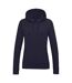 Womens/ladies girlie college hoodie new french navy Awdis