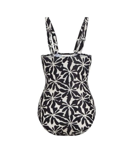 Maillot De Bain 1 Pièce Motif/style Floral Abstrait Sakari Femme Noir Blanc Cassé Floral Regatta