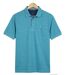 CHALLENGER RUSTICO5 : Polo manches courtes bleu turquoise chiné en maille piquée 100% coton-2
