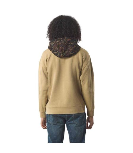 Mens Parthian Cotton Blend Drawstring Hoodie Taupe Pretty Green