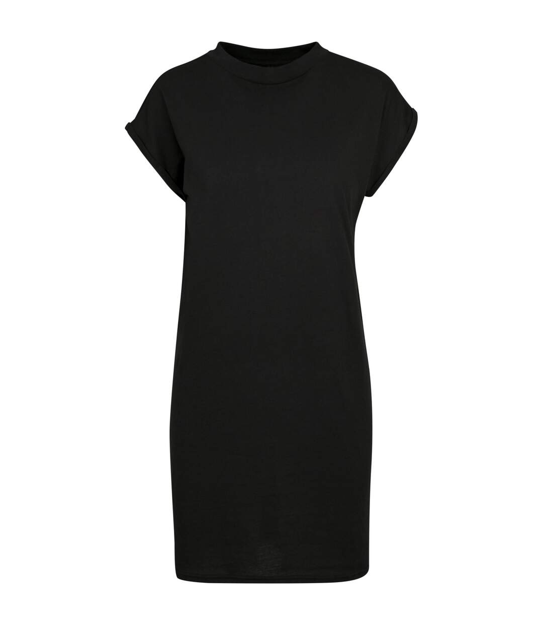 Womens/ladies Extended Shoulder Casual Dress Black Build Your Brand-1