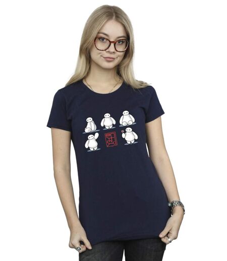 Disney - T-shirt BIG HERO BAYMAX MANY POSES - Femme (Bleu marine) - UTBI13209