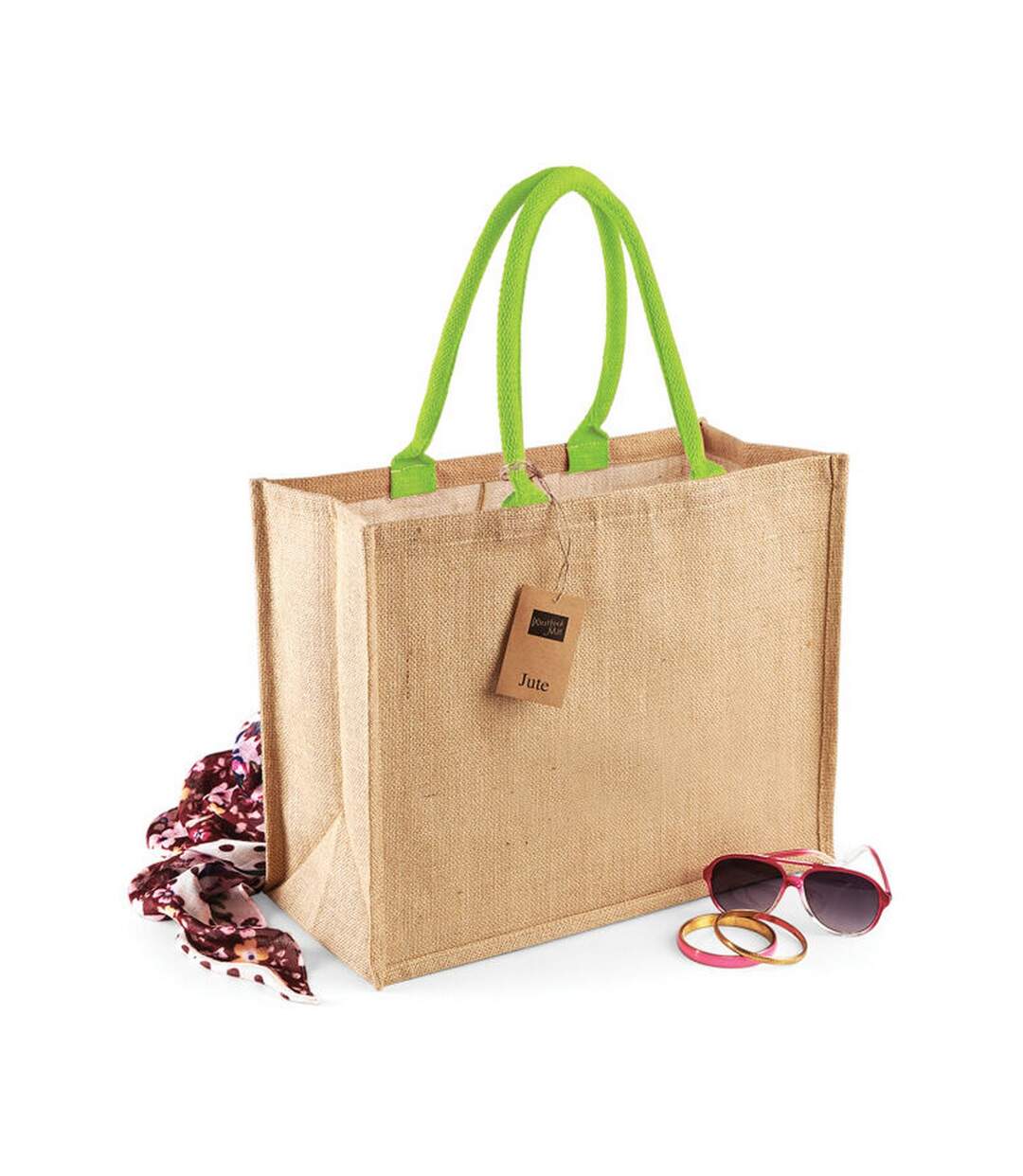 Sac de courses classic taille unique beige pâle / vert citron Westford Mill-3