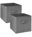 Lot de 2 cubes de rangement en tissu l.31 x h. 15 cm - Gris foncé chiné-1