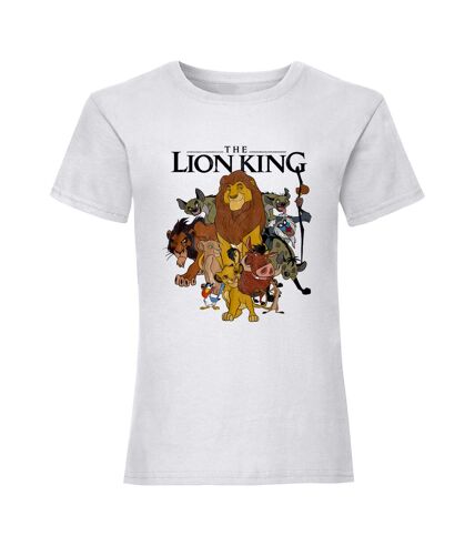The Lion King Womens/Ladies Group Shot Fitted T-Shirt (White)