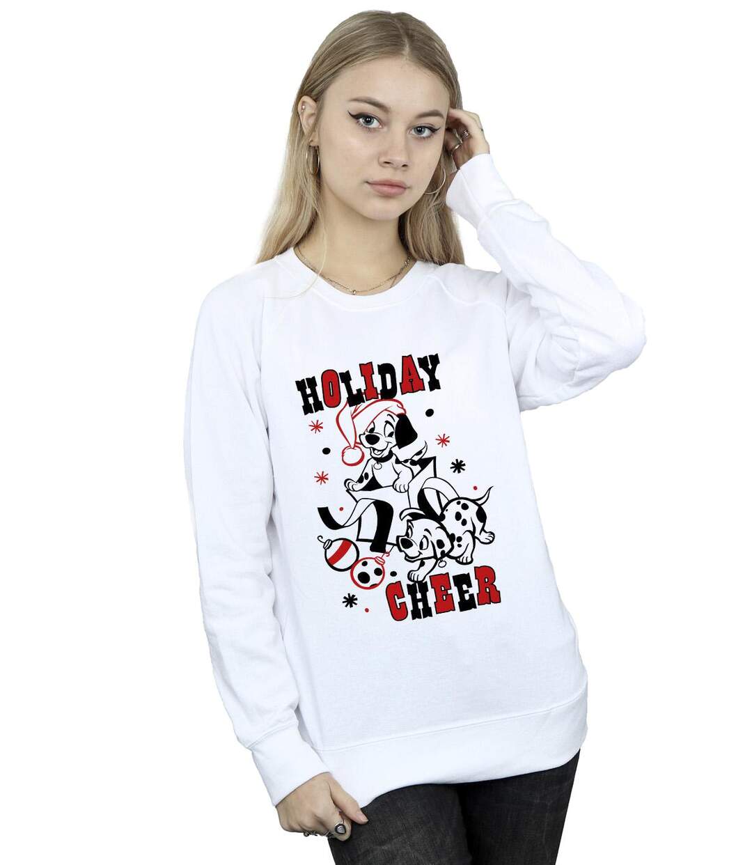 Disney - Sweat DALMATIANS HOLIDAY CHEER - Femme (Blanc) - UTBI20136-2