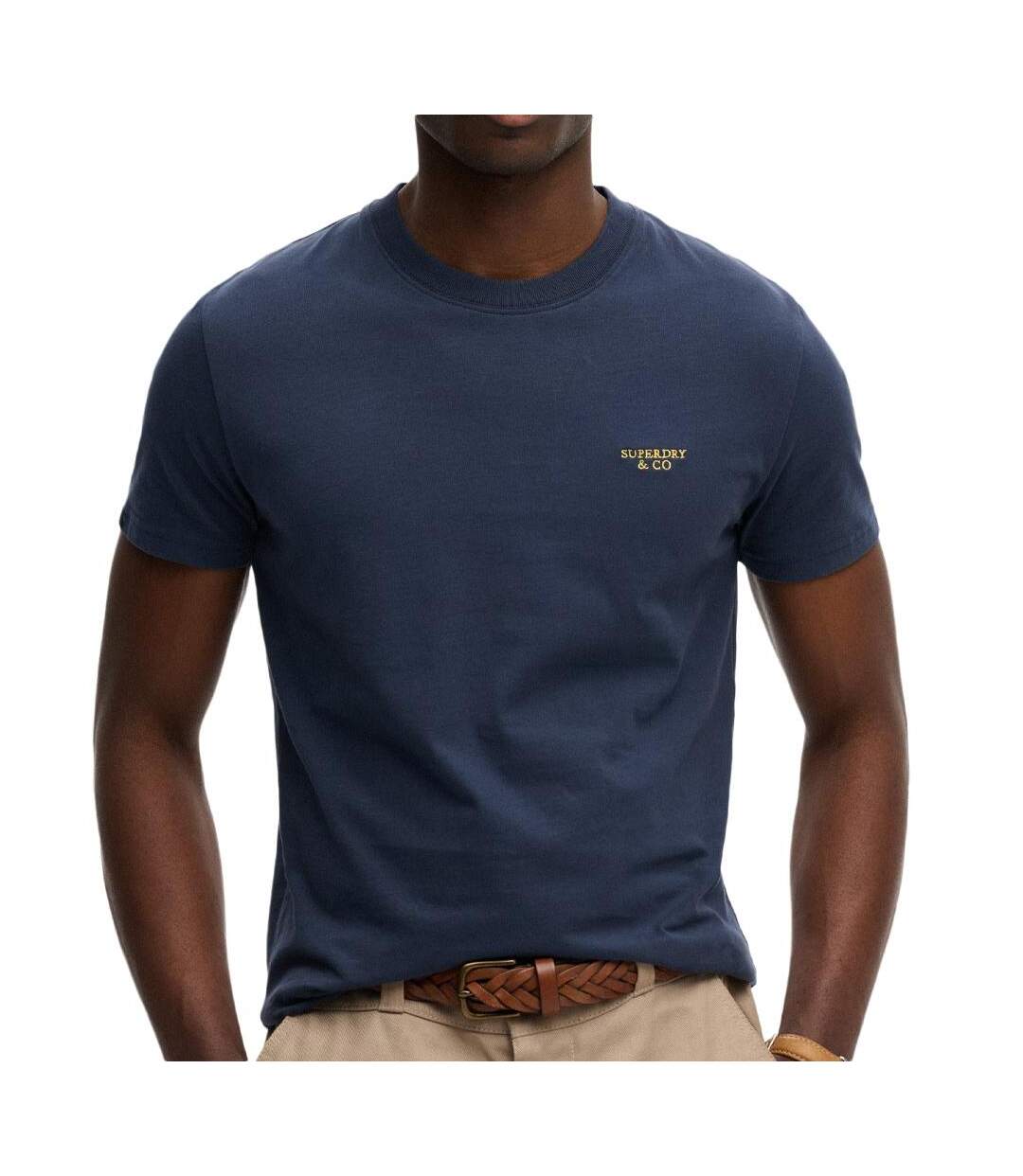 T-Shirt marine homme superdry essential serif-1