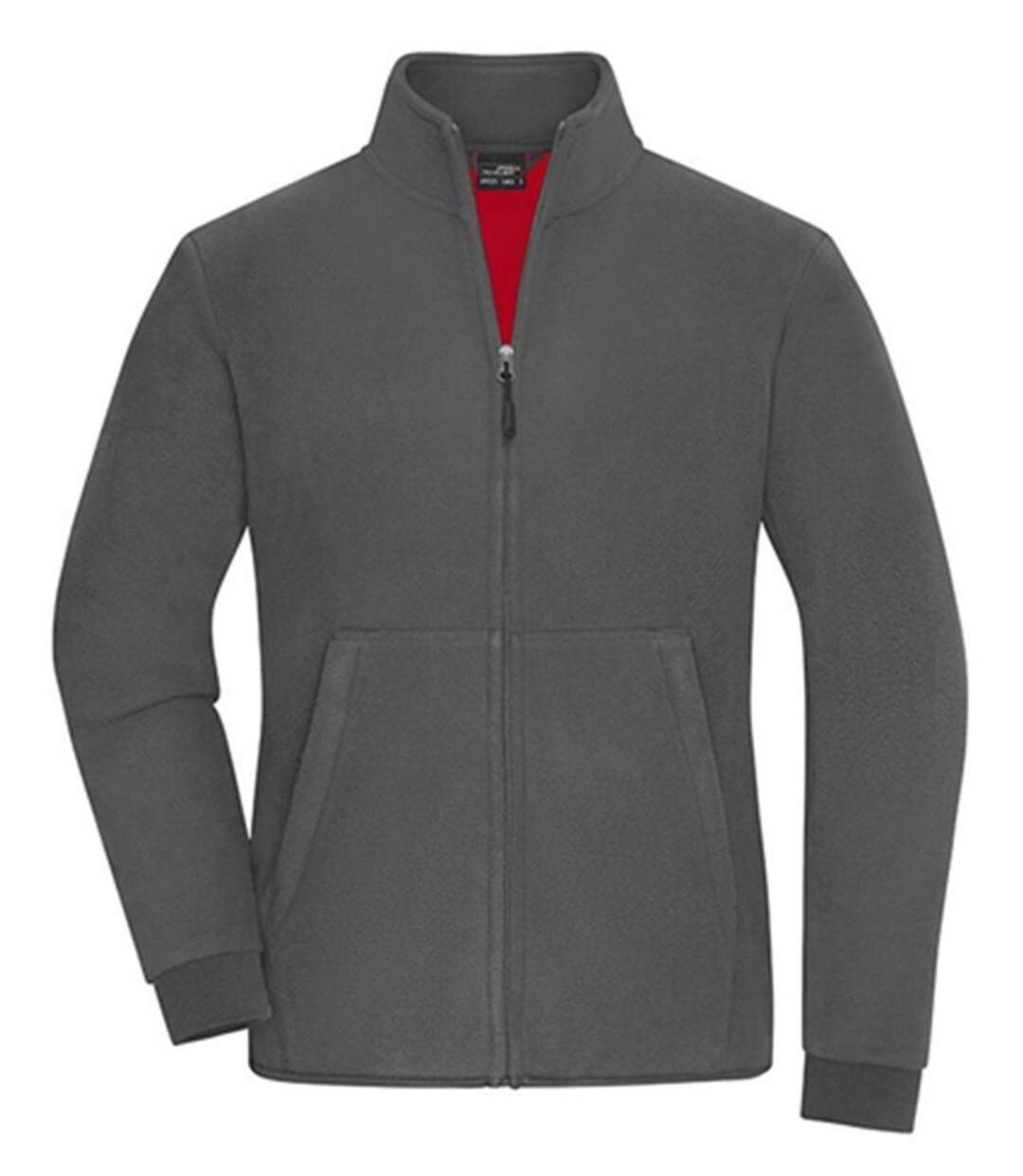 Veste polaire zippée - Femme - JN1321 - gris et rouge