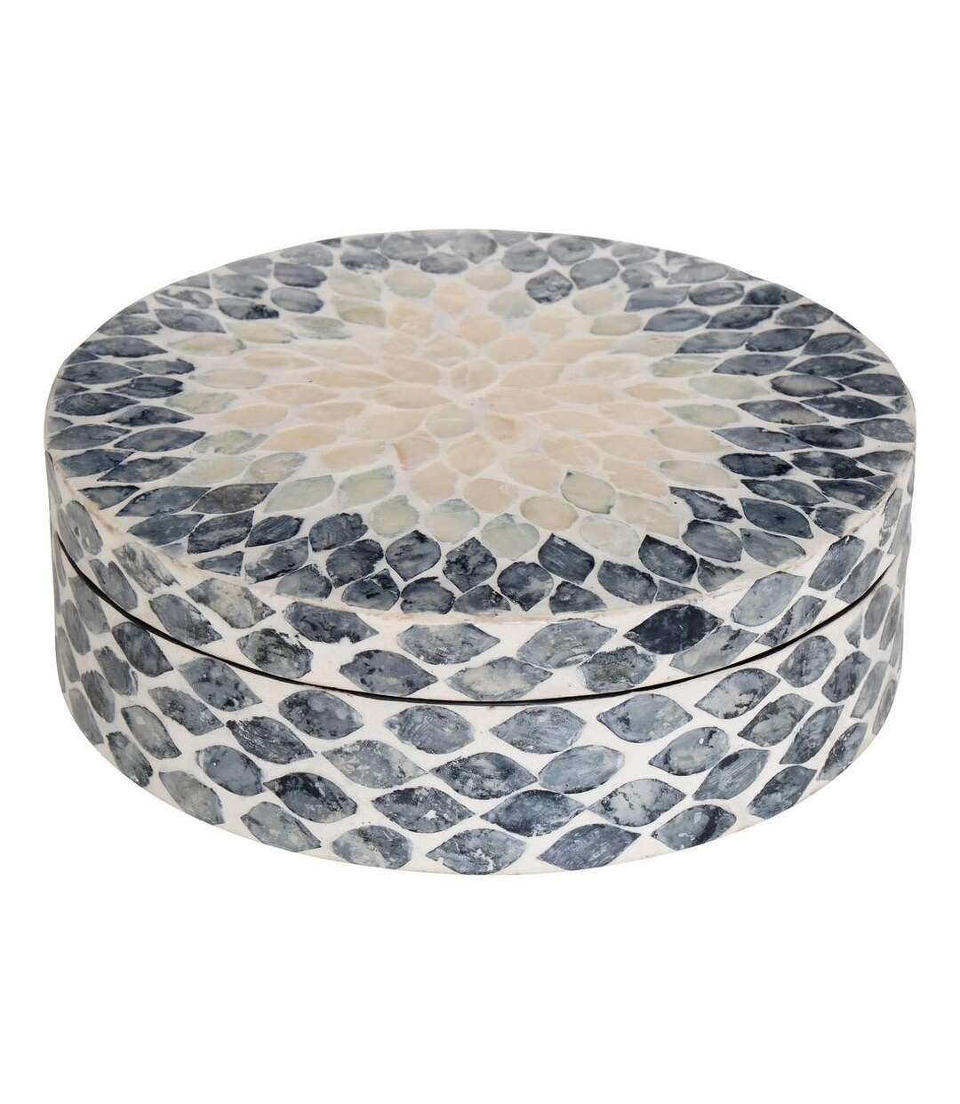 Boîte Déco Ronde Sheila 25cm Gris-1