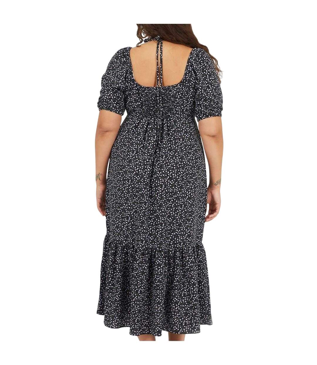 Robe Mi-longue Manches Courtes Motif/style À Pois Femme Noir Violet Brave Soul-3
