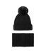 Ensemble Bonnet Et Snood Motif/style Tricoté Femme Taille Unique Noir Minoti-1