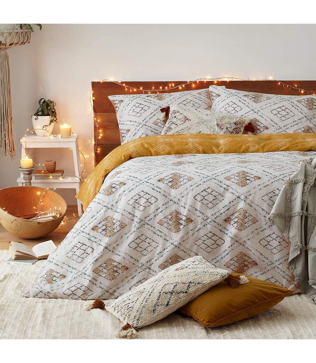Atlas duvet cover set ochre yellow Furn-4