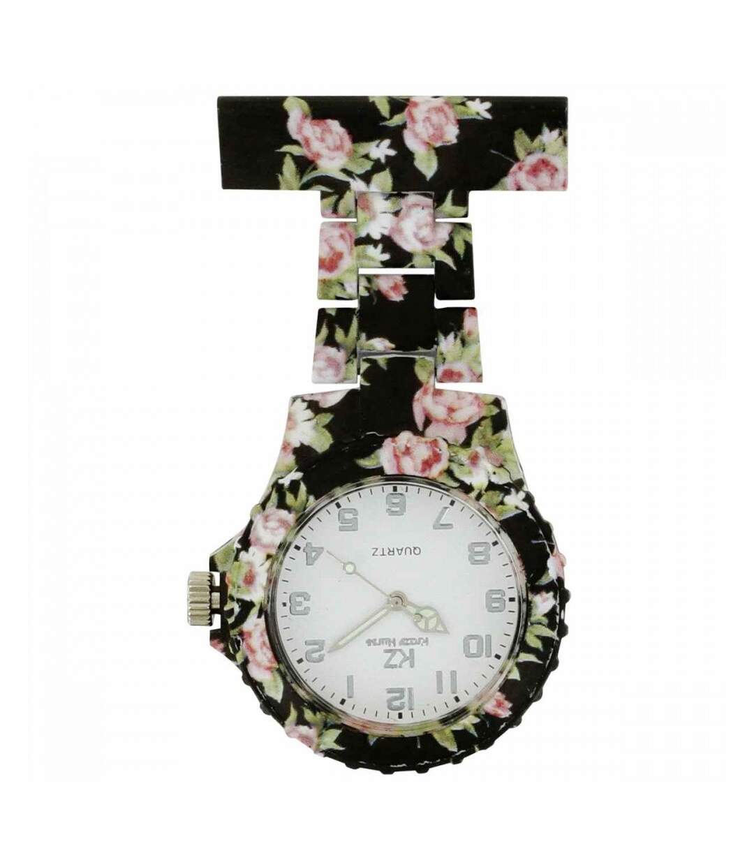 Montre Infirmière Plastique avec des Fleurs KZ 49