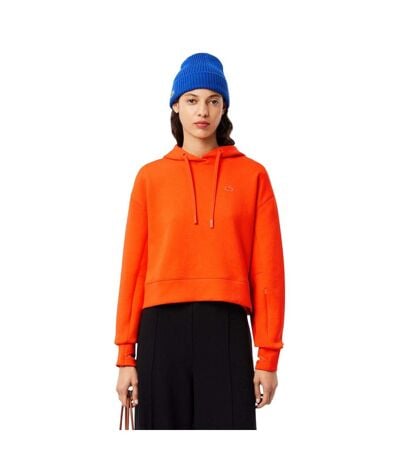 Sweat À Capuche Short Cut Femme Orange Lacoste