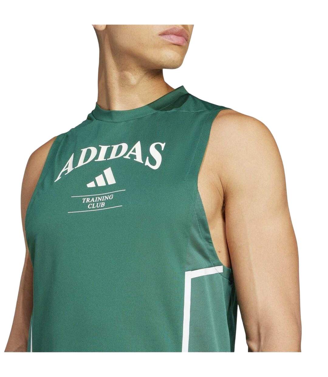 Débardeur Sans Manches Motif/style Logo Imprimé Homme Vert Blanc Adidas-4