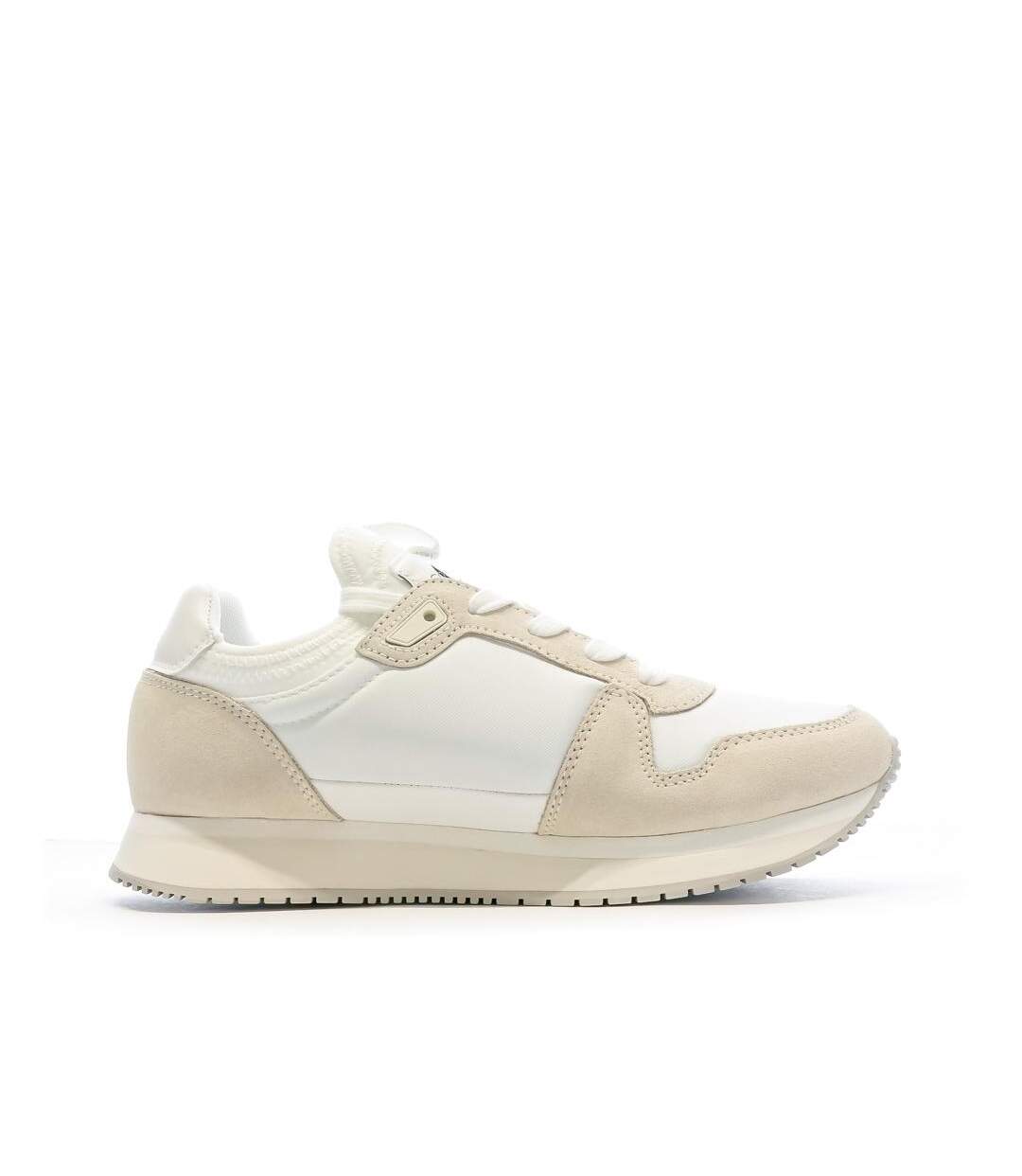 Baskets blanche/beige femme calvin klein jeans runner sock-2