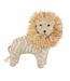 Statuette Déco en Raphia Lion 22cm Blanc & Beige-1