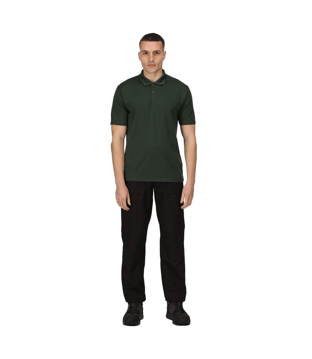 Mens pro moisture wicking polo shirt dark green Regatta-4