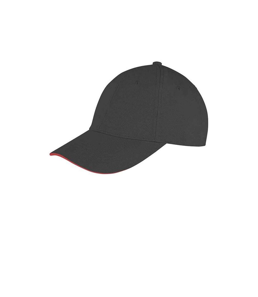 Unisex adult memphis brushed cotton low profile cap black/red Result Headwear-1