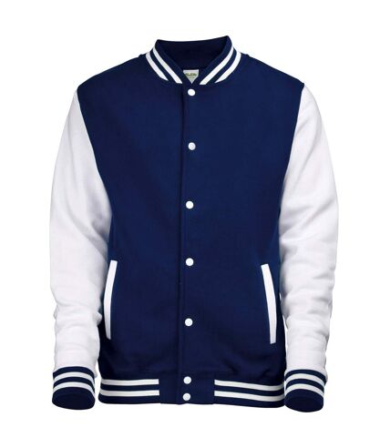 Blouson d´université adulte bleu marine oxford / blanc Awdis