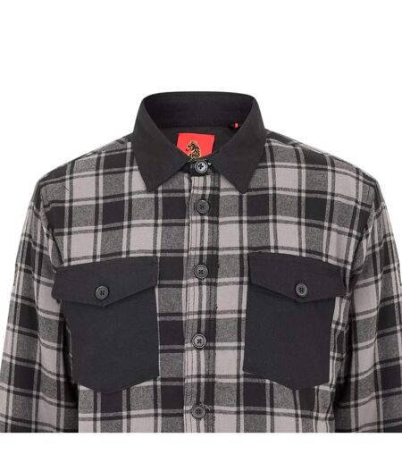 Surchemise Motif/style Motif Écossais Valley Homme Gris Noir Luke