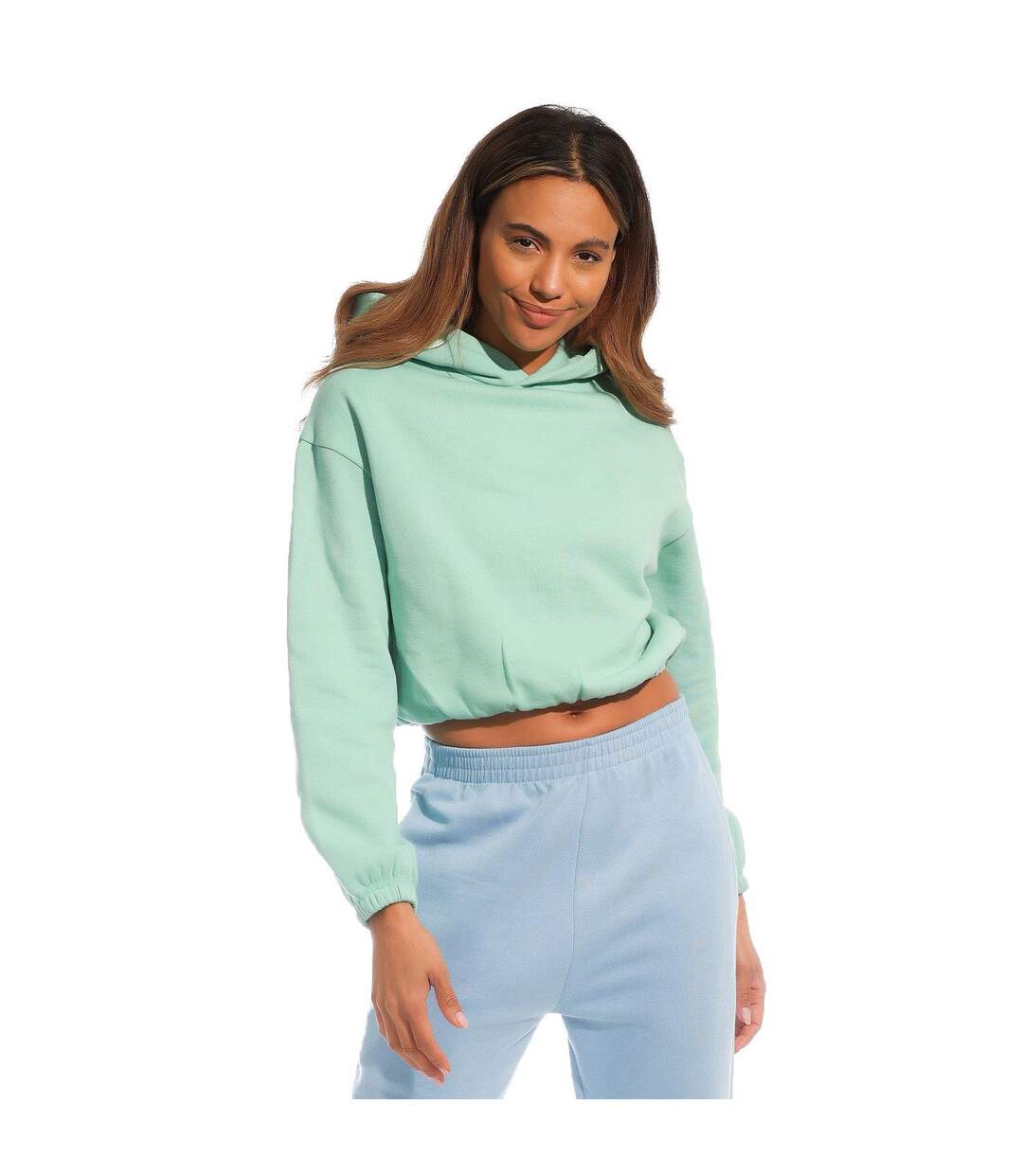 Sweat À Capuche Femme Vert Menthe Light And Shade-1