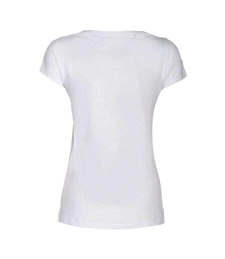 Womens/ladies Whailford V Neck T-shirt White James Harvest