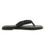 Womens/ladies Toe Post Flat Sandals Black Dune London-1